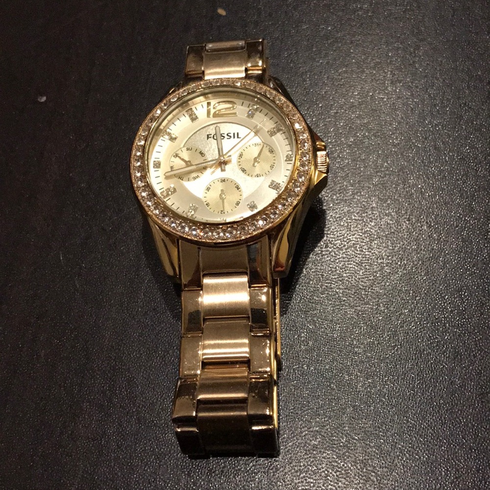 Gold Fossil Watch